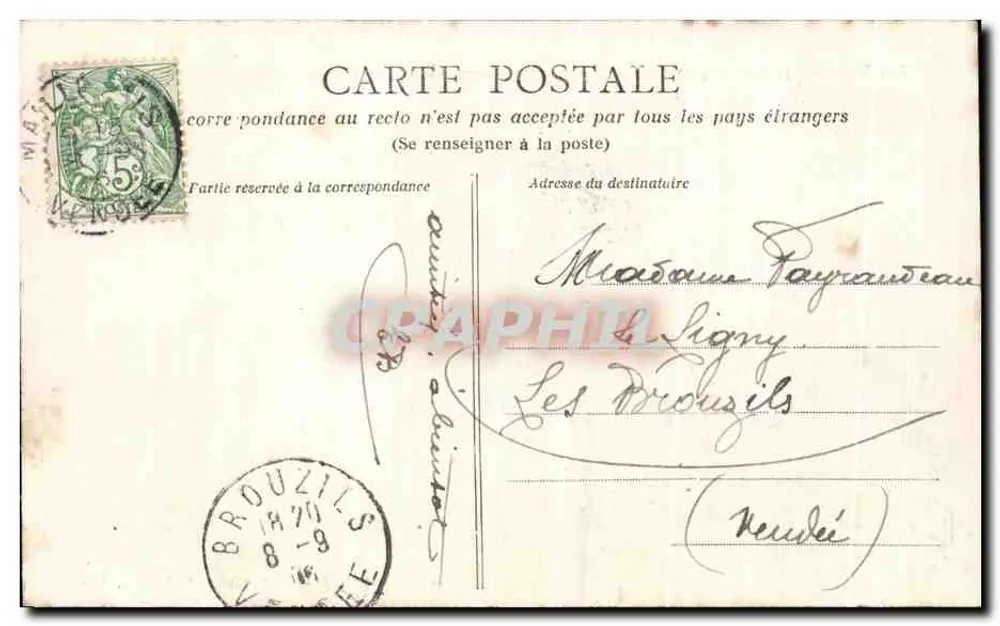 Maillezais - Schloss Bourloton und der Eingang zur Abtei — La Vendée pittoresque, n°571 - Rückseite
