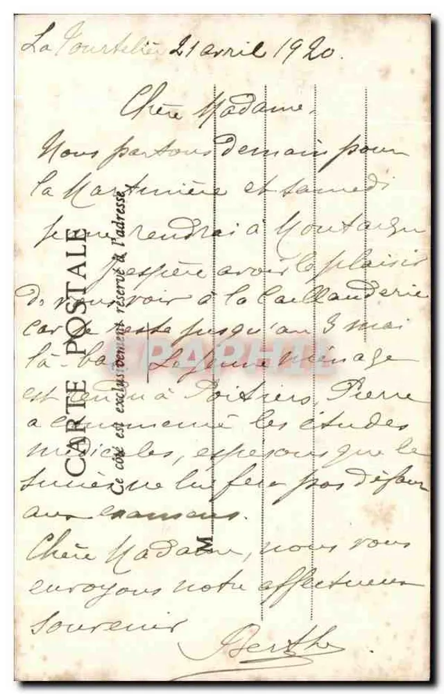 Château de la Goujonnerie — Loge-Fougeréuse — Collection A. Robin, Fontenay-le-Comte - Rückseite