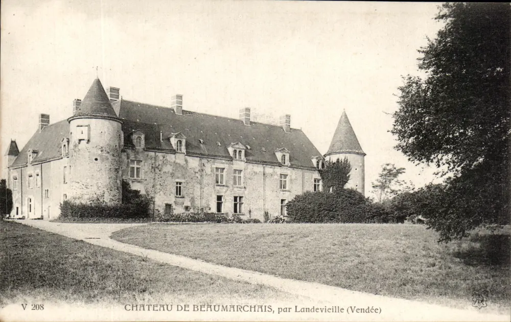 Castillo de Beaumarchais, de Landevieille (Vendée) — V 208 — editor no identificado - Anverso