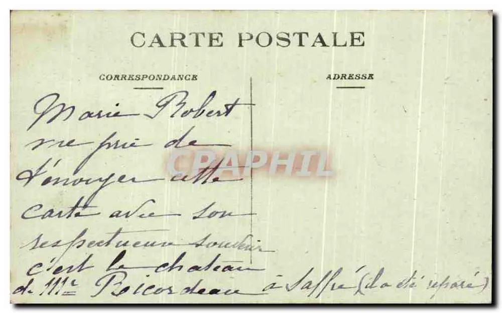 Saffrée (Loire-Inférieure) — O Castelo (lado Norte) — Vino Hauteur, n° 81 - Verso