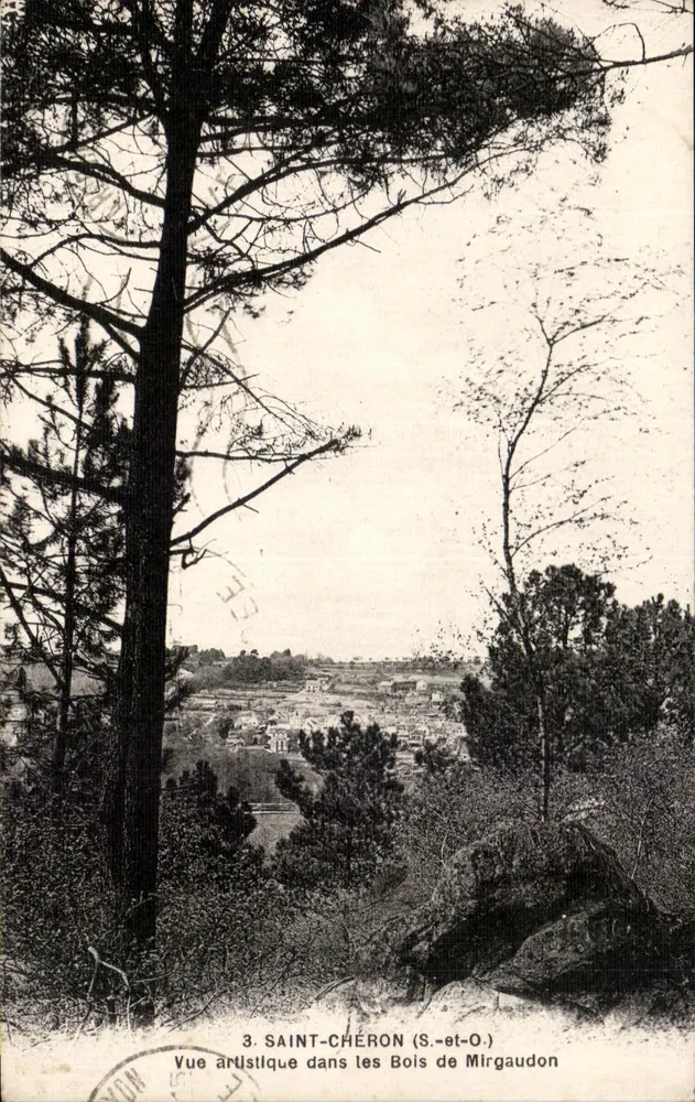 Saint-Chéron (S.-et-O.) — Künstlerische Ansicht in den Bois de Mirgaudon — Imp. Bautinière - Paris - Vorderseite