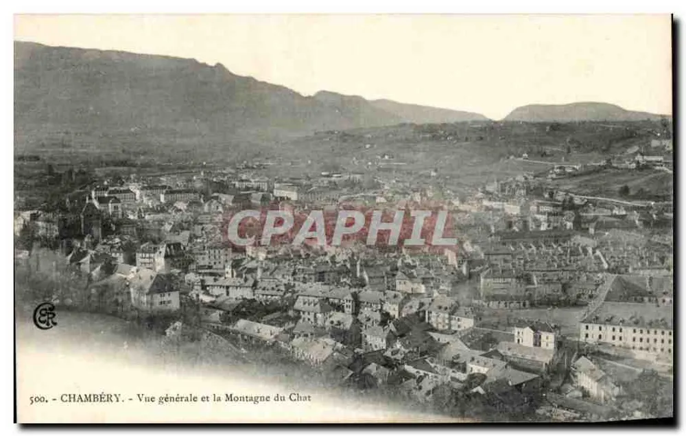 Chambéry — Allgemeiner Blick und die Montagne du Chat — Verlag CER, Nr. 500 - Vorderseite