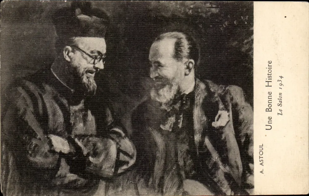 Zwei Männer im Gespräch — A. Astoul — Eine gute Geschichte 1934 - Vorderseite