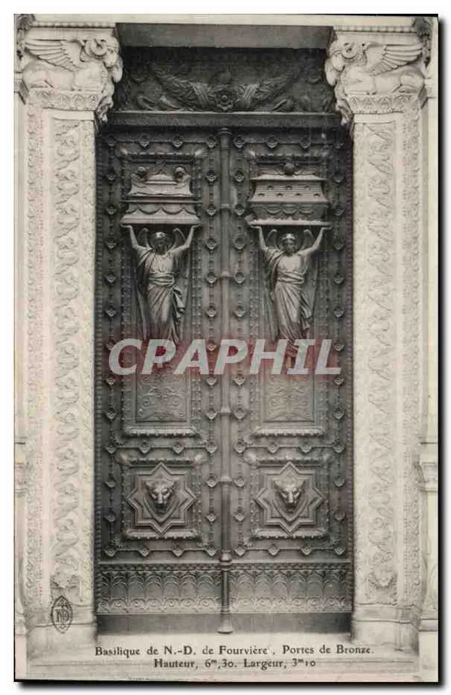 Basílica de N.-D. de Fourvière — Portas de Bronze — editor não identificado, número de série não visível - Frente