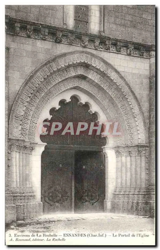 Esnandes (Charente-Inférieure) — Der Portal der Kirche — A. Bouinaud, Verleger, La Rochelle - Vorderseite