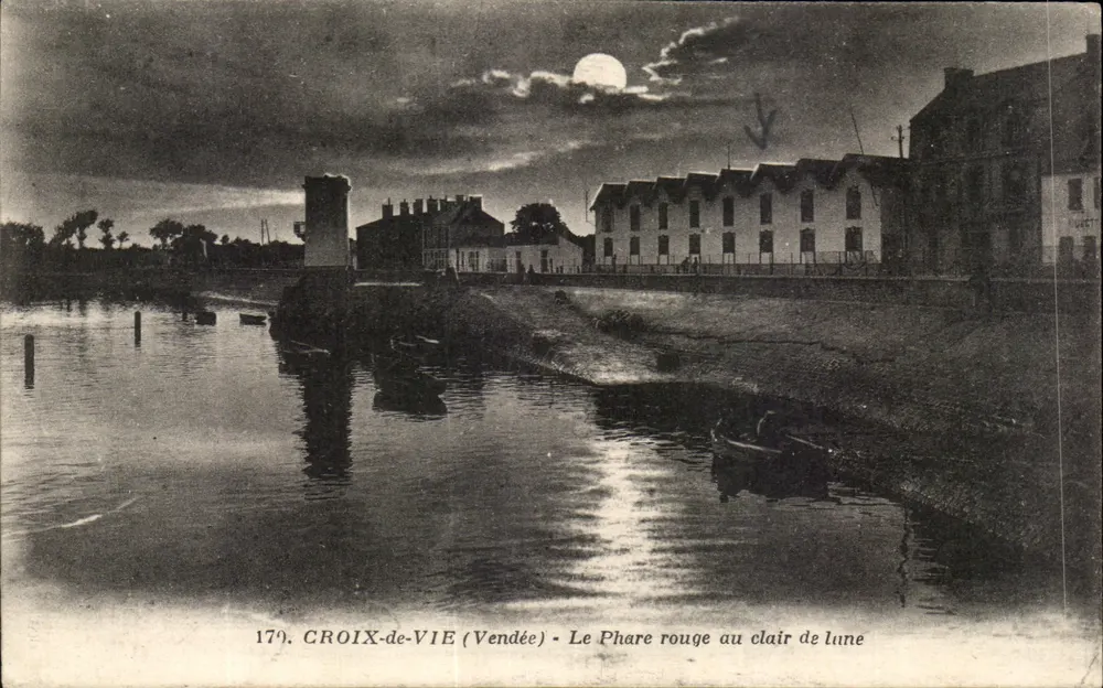 CROIX-DE-VIE (Vendée) - Der rote Leuchtturm unter dem Mondlicht - Vorderseite