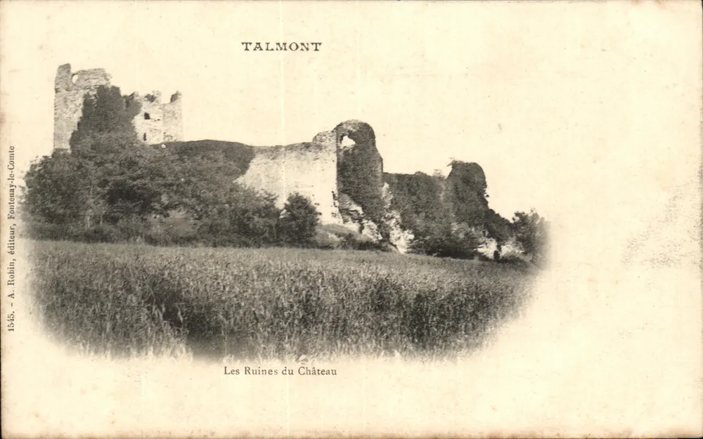 As Ruínas do Castelo — Talmont — A. Robin, editor, Fontenay-le-Comte, n°1545 - Frente