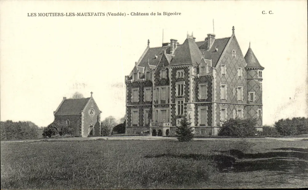 Les Moutiers-les-Mauxfaits (Vendée) — Schloss La Bigeoire — C.C. - Vorderseite