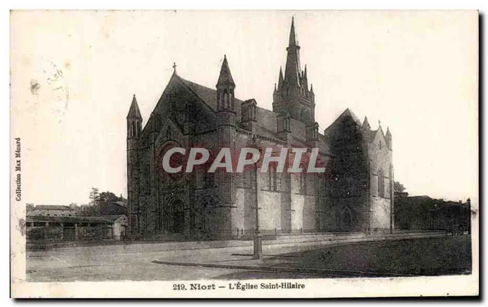 Niort — A Igreja de São Hilário — Editor Maz Ménard, n° 219 - Frente