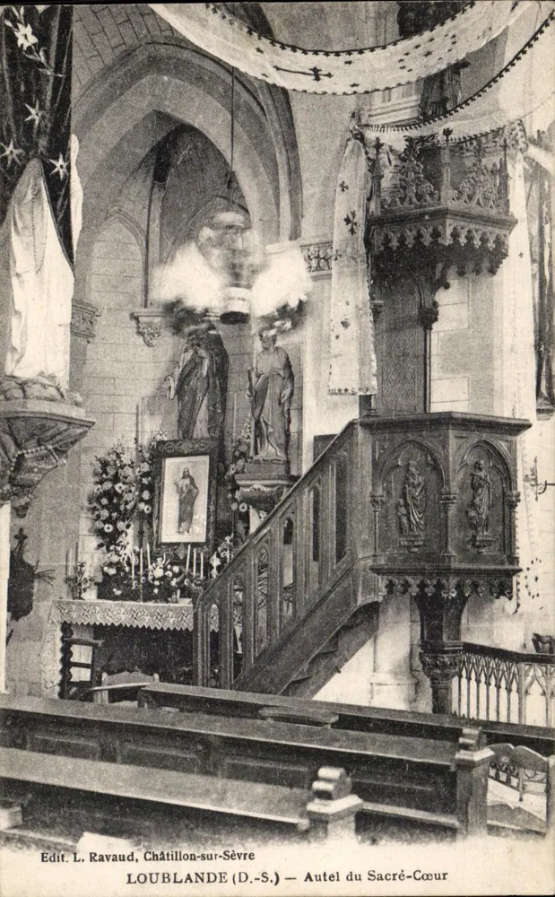 Loublande (D.-S.) — Altar do Sagrado Coração — Edit. L. Ravaud, Châtillon-sur-Sèvre - Frente
