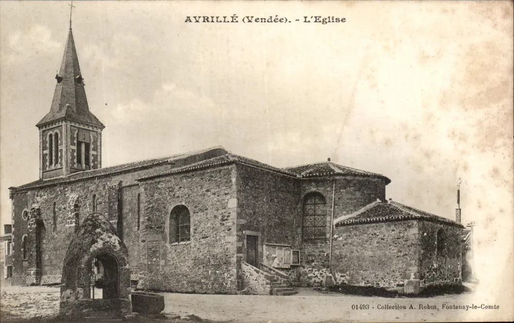 Ayrillé (Vendée) — A Igreja — Coleção A. Robin, Fontenay-le-Comte - Frente