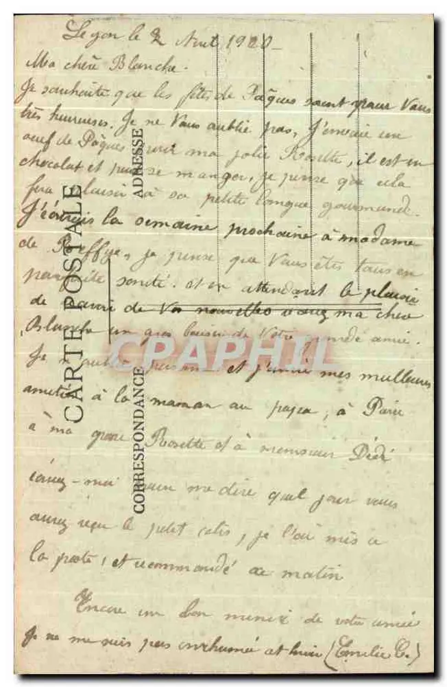 LYON — Cours du Midi und Place Carnot — anonymer Verlag, Nr. 5060 - Rückseite