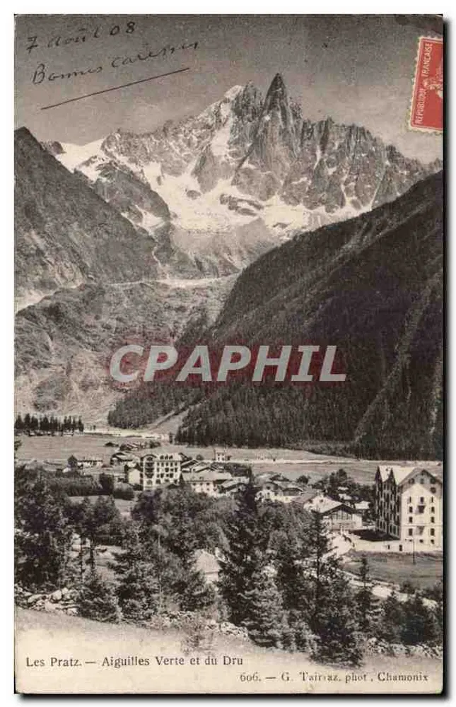 Les Pratz — Aiguilles Verte e du Dru — G. Tairraz, fot. Chamonix - Frente