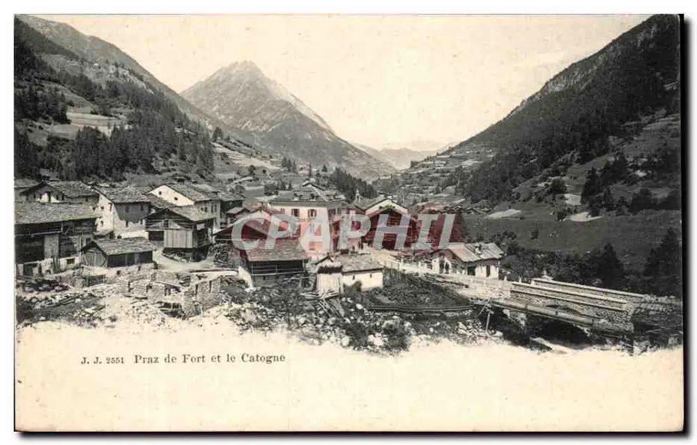 Praz de Fort i Catogne — widok panoramiczny — J.J. 2551 - Awers