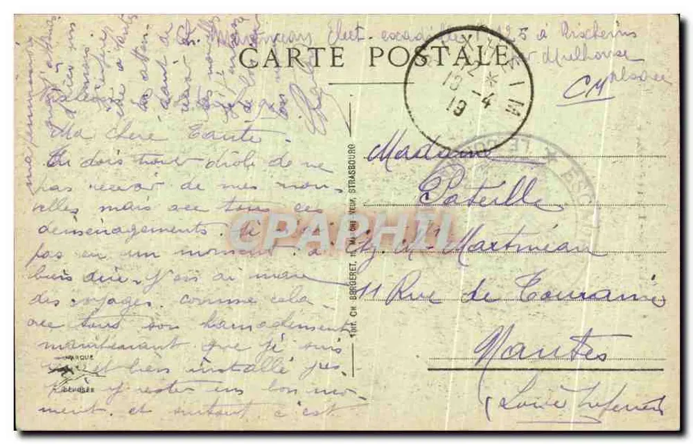 Mulhouse - A Igreja Protestante — Mulhouse, editor não identificado, n° 8 - Verso