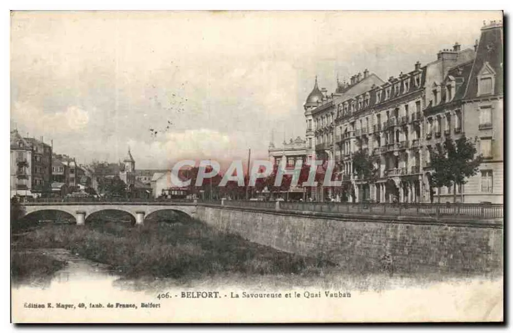 Belfort - Die Savoureuse und der Quai Vauban — Edition R. Mayer, 49, Ramb. de France, Belfort - Vorderseite