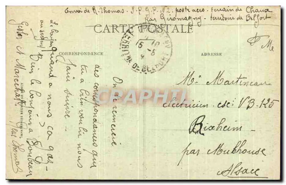 Belfort - Die Savoureuse und der Quai Vauban — Edition R. Mayer, 49, Ramb. de France, Belfort - Rückseite