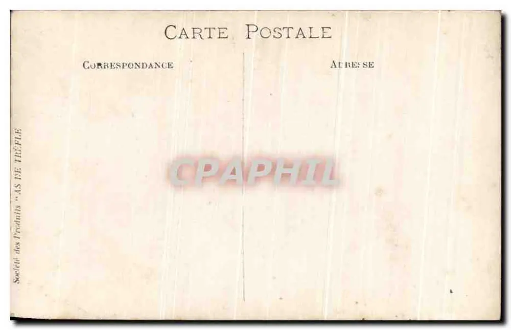 Quatro meninos em traje de marinheiro — Sociedade dos Produtos 'AS DE TREFLE' — Carta postal - Verso