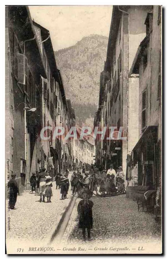 Briançon — Grande Rue — Grande Gargouille — LL. — Verlag: Papeterie de la Gironde, n° 573 - Vorderseite