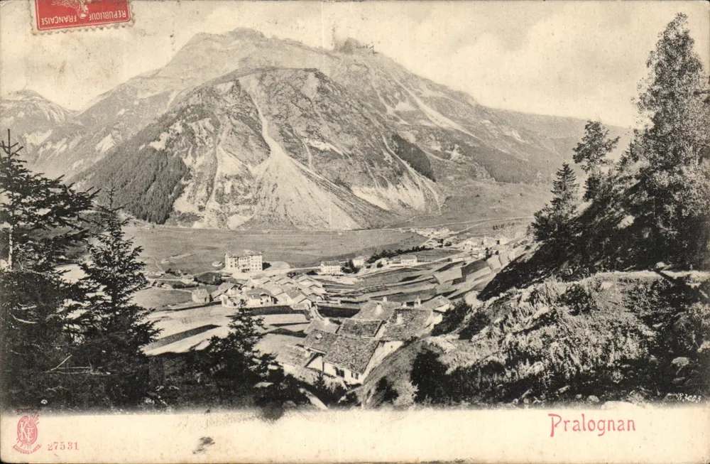 Pralognan — widok panoramiczny zagniezdzonego wioska — wydawca N° 27531 - Awers