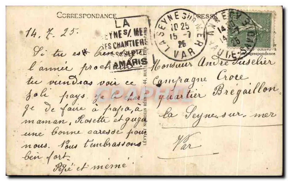 Sobre o Lago d'Annecy — LL. — n° 186 - Verso