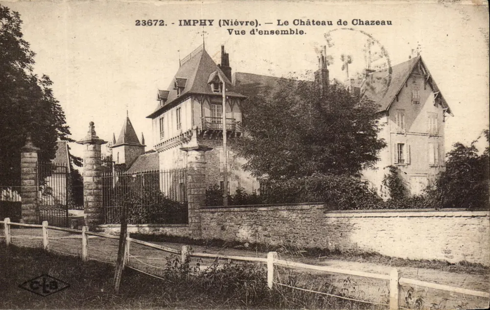 Impphy (Nièvre) — Le Château de Chazeau — Vue d'ensemble. Éditeur C. Lefebvre, n° 23672 - Frente