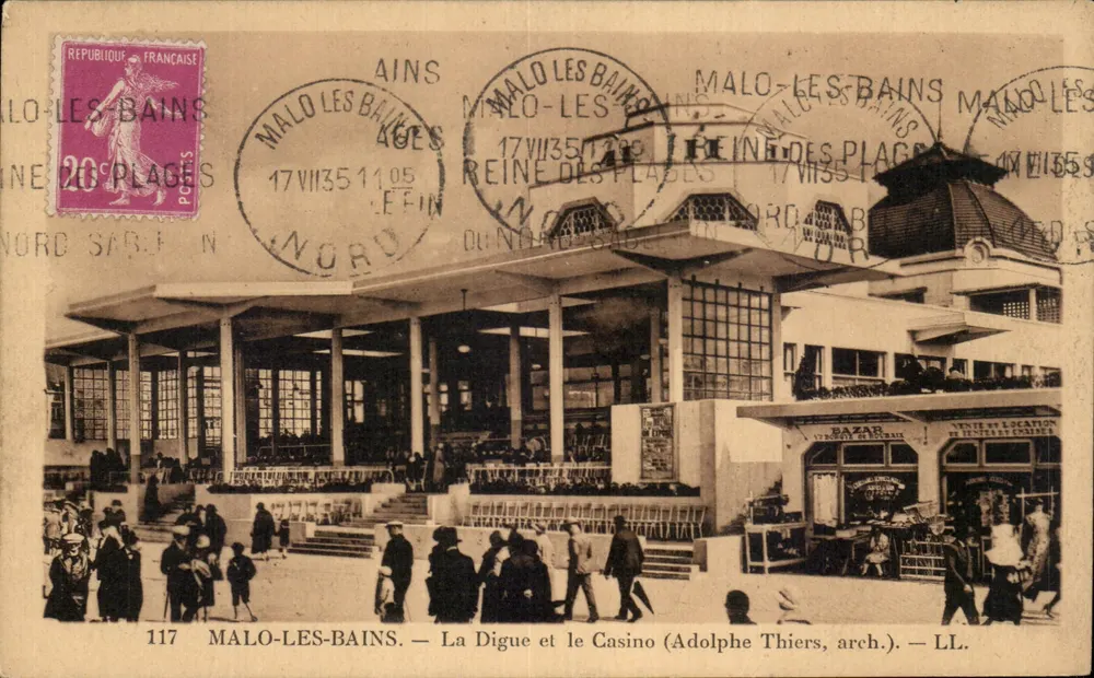 Malo-les-Bains — Die Digue und das Casino (Adolphe Thiers, Architekt) — LL. - Vorderseite