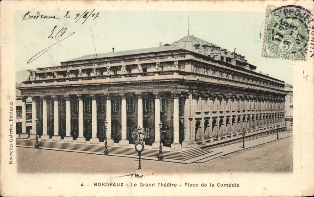 Bordeaux - Das Grand Théâtre - Place de la Comédie — Nouvelles Galeries, Bordeaux, Nr. 4 - Vorderseite