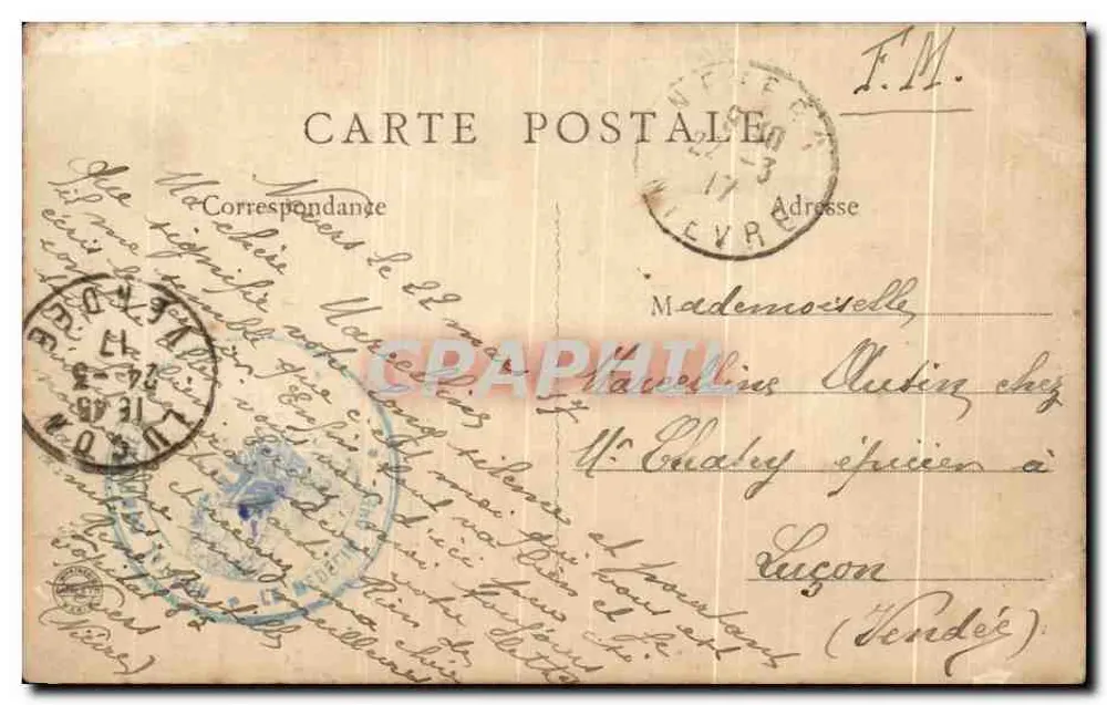 Nevers - O Teatro — Bilhete postal antigo n°195, editor Th.G. - Verso