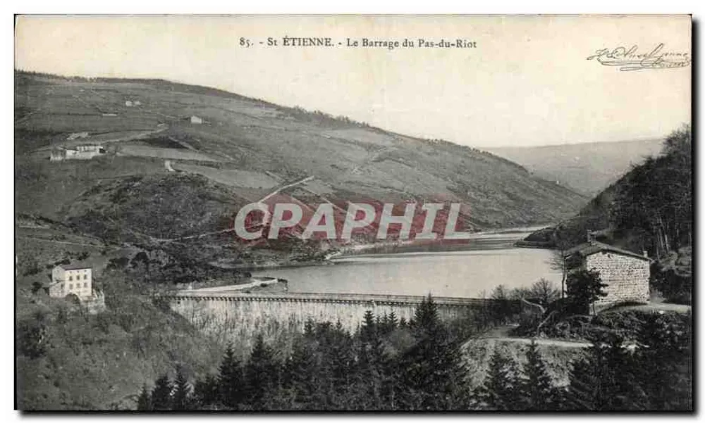 St ÉTIENNE - O Barragem do Pas-du-Riot — editor J. D. H. Léonard, n° 85 - Frente