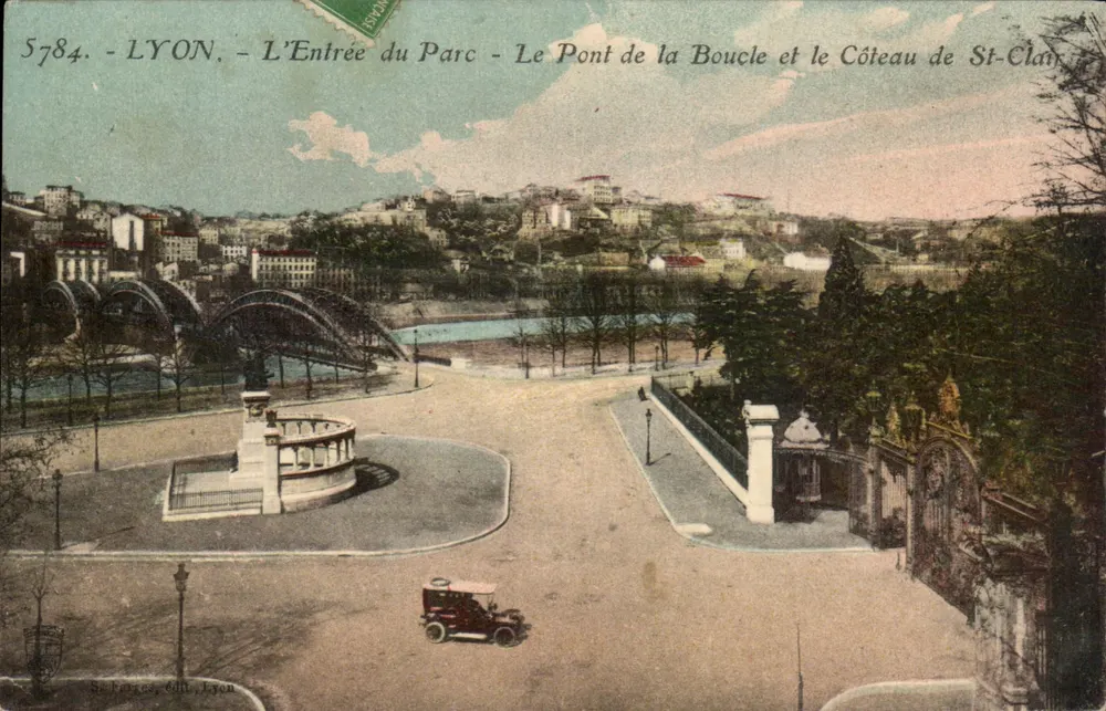 LYON - Der Eingang zum Park - Die Brücke der Schleife und der Hügel von St-Clair - S. Eyres, Gil, Lyon, Nr. 5784 - Vorderseite