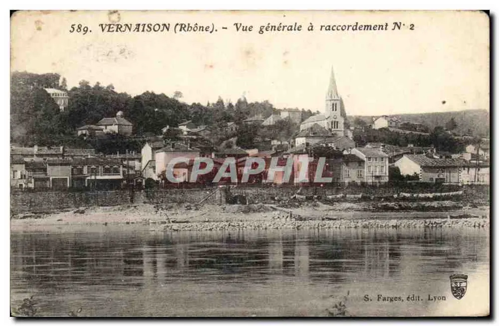 Vernaison (Rhône) — Vista geral de encaixe N° 2 — S. Farges, edição Lyon - Frente