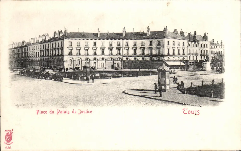 Praça do Palácio de Justiça — Tours — Paris, editor Négrin & Cie, n° 286 - Frente