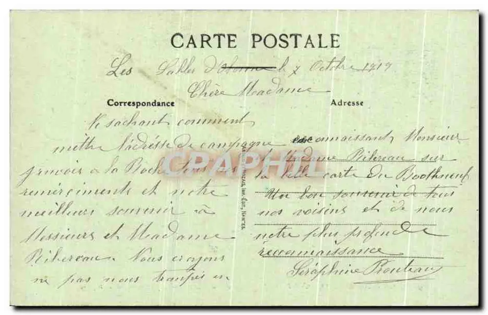Les Sables-d'Olonne — Klippen der Pironnière während des Sturms — n°92 - Rückseite