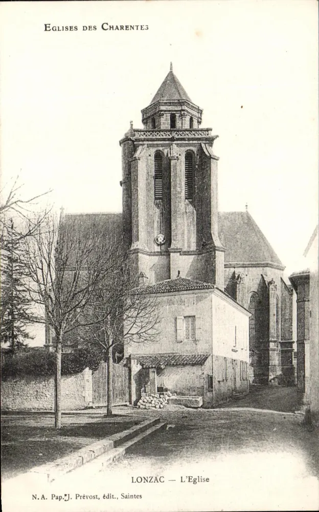 Lonzac — A Igreja — N.A. Pap. Prévost, editor, Saintes - Frente