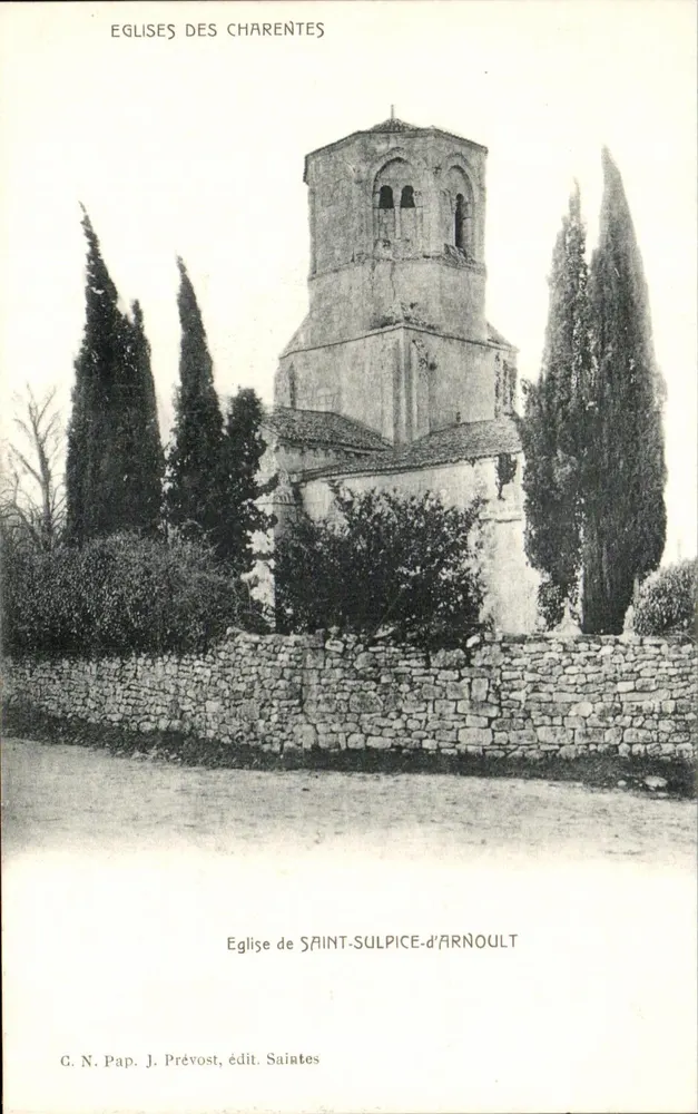 Igreja de Saint-Sulpice-d'Arnoult — Charentes — G.N. Pap. J. Prévost, édit. Saintes - Frente