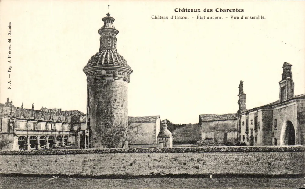 Castillo de Usson — Estado antiguo — Vista general — Editor J. Prévost, Saintes - Anverso