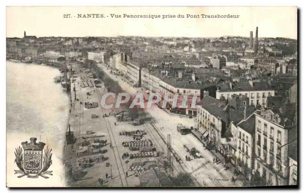 NANTES - Panoramablick vom Pont Transbordeur — n°227, Verleger: l'Imprimerie V. CESSAT - Vorderseite