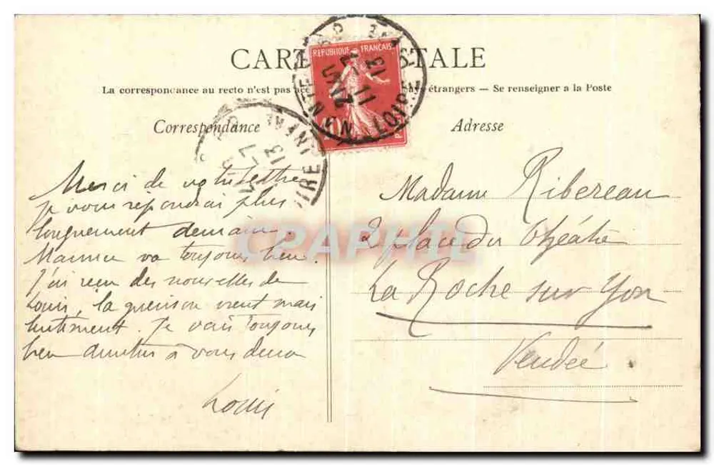 Nantes — Eine Ecke des Cours Saint-Pierre — Die Kapelle des Schlosses — Arlaud-Nozais, N°188 - Rückseite