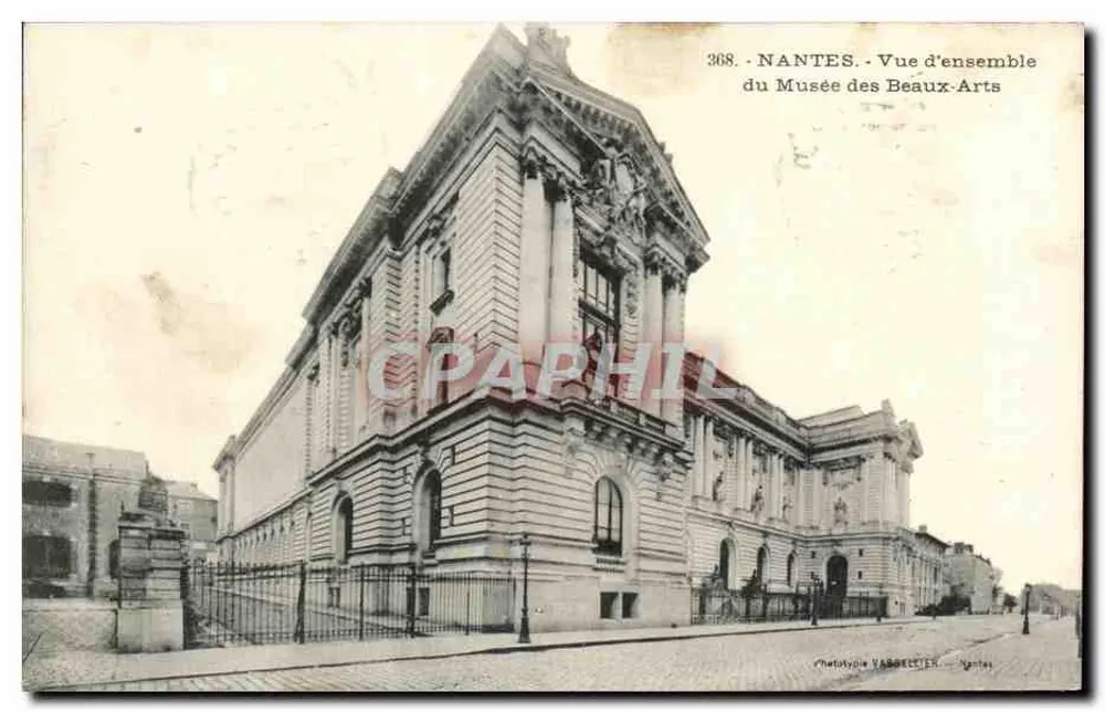 NANTES - Vista geral do Museu de Belas Artes — Fototipia VASSELETIER, N° 368 - Frente