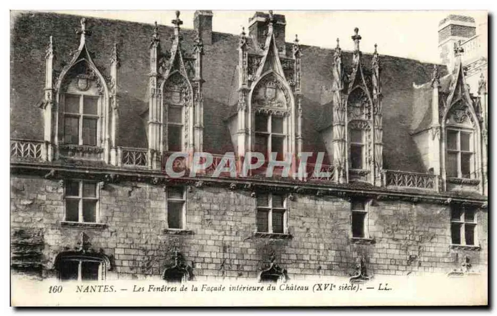 NANTES — Fenster der Innenfassade des Schlosses (16. Jahrhundert) — LL. — Nr. 160 - Vorderseite