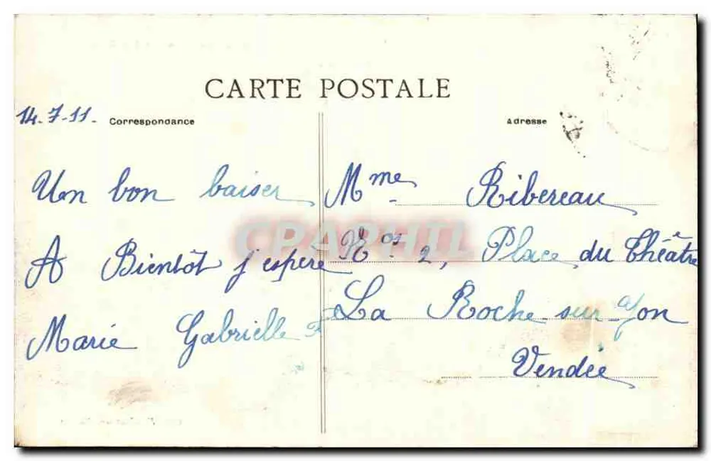 NANTES — Hôtel-Dieu — Coll. F. Chapeau, Nantes - Verso