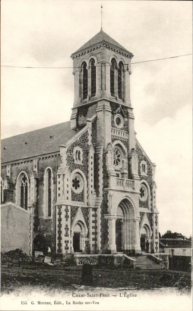 Champ-Saint-Père — A Igreja — G. Moreau, Editor, La Roche-sur-Yon - Frente