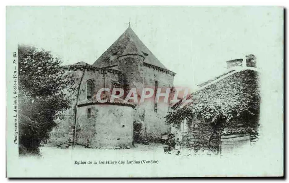 Kirche von La Boissière-des-Landes (Vendée) — Photographie L. Amiaud, Roche-Yon — Nr. 153 - Vorderseite