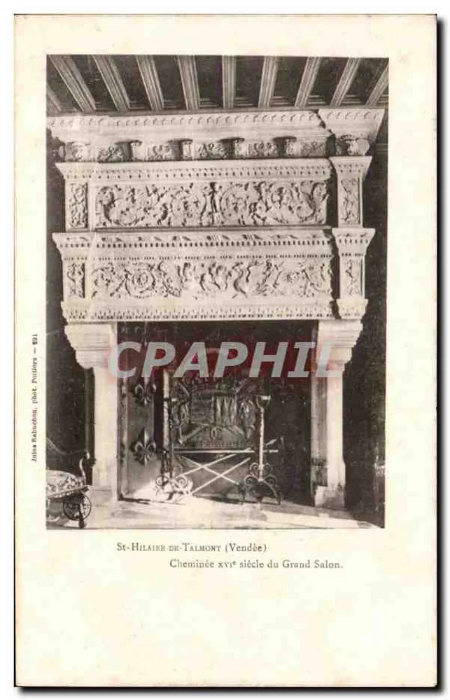 Kamin des Großen Salons — St-Hilaire-de-Talmont (Vendée) — Jules Rabuton, phot. Poulfiers — n° 21 - Vorderseite