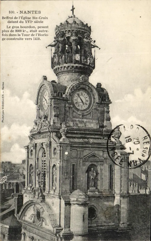 Nantes — Glockenturm der Kirche Sainte-Croix — Phototypie VASSELLIER - Vorderseite