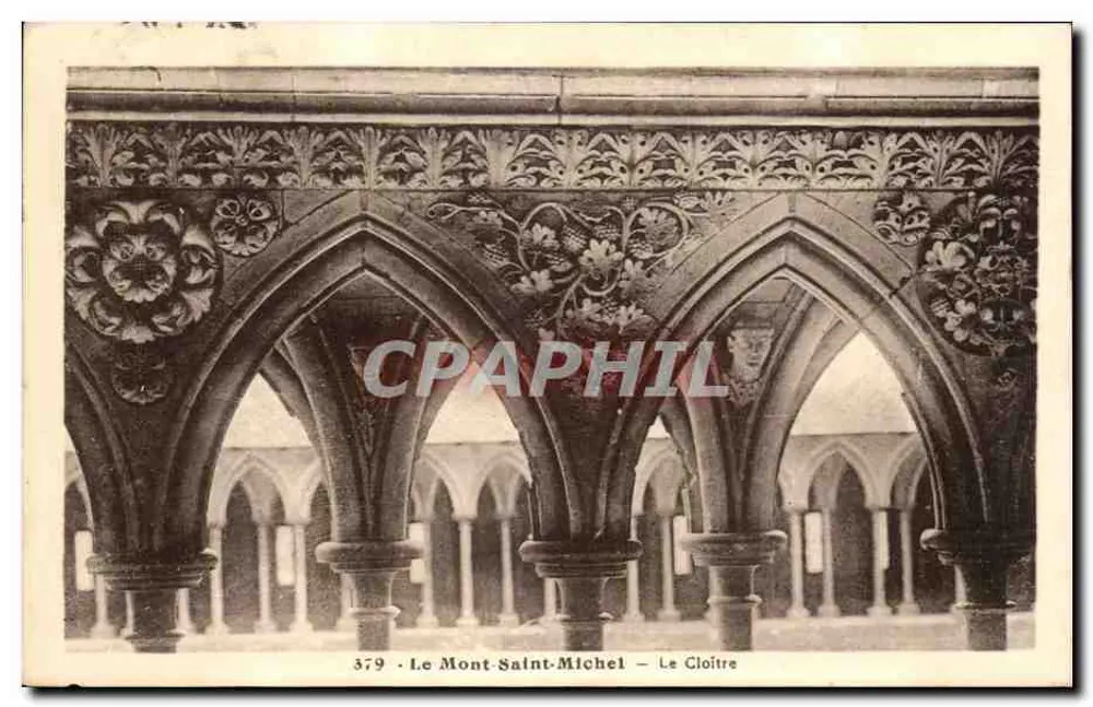 O Mont-Saint-Michel — O Claustro — Editor Laurent, Rennes, n° 379 - Frente