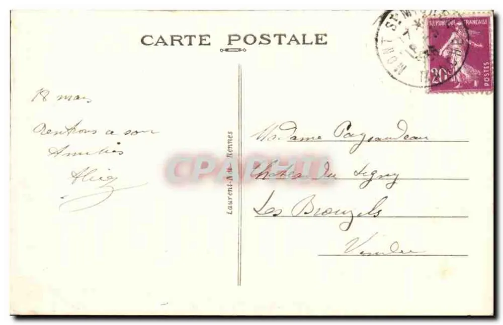O Mont-Saint-Michel — O Claustro — Editor Laurent, Rennes, n° 379 - Verso