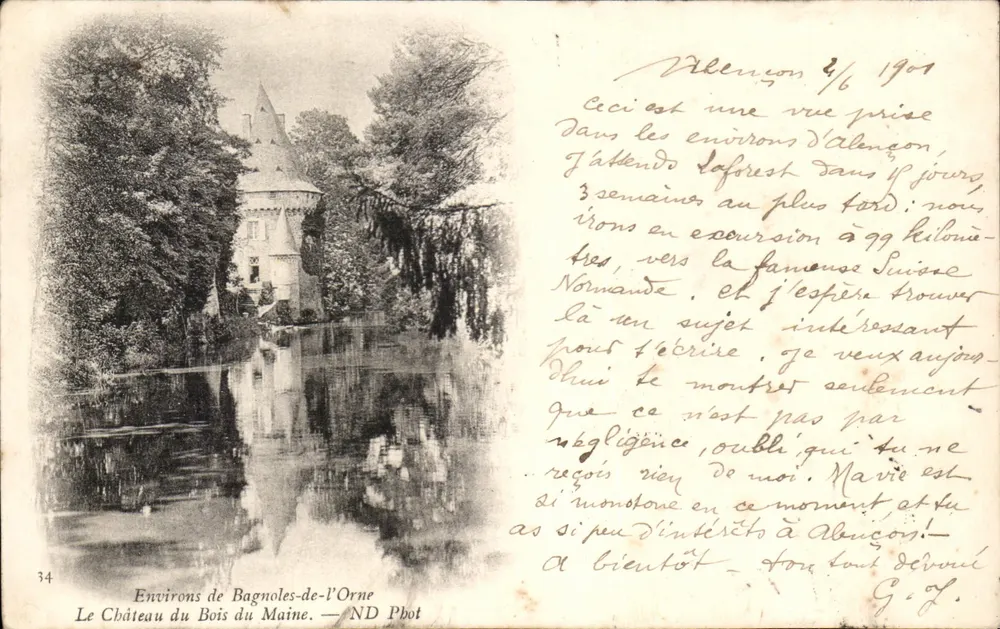 Umgebung von Bagnoles-de-l'Orne — Schloss Bois du Maine — ND Phot - Vorderseite