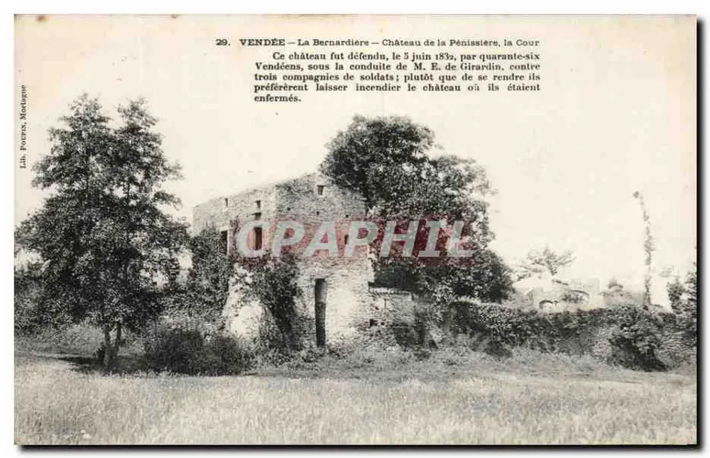 Vendée - La Bernardière — Schloss La Pénissière, die Cour — Verlag Lila Poiret, Montague, Nr. 29 - Vorderseite